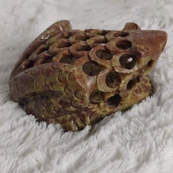 Hand Carved Soapstone With Baby Figurine - Picture 4 of 8